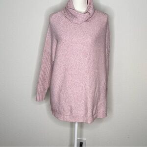 M made in Italy Soft Pink Cowl Neck Tunic Sweater